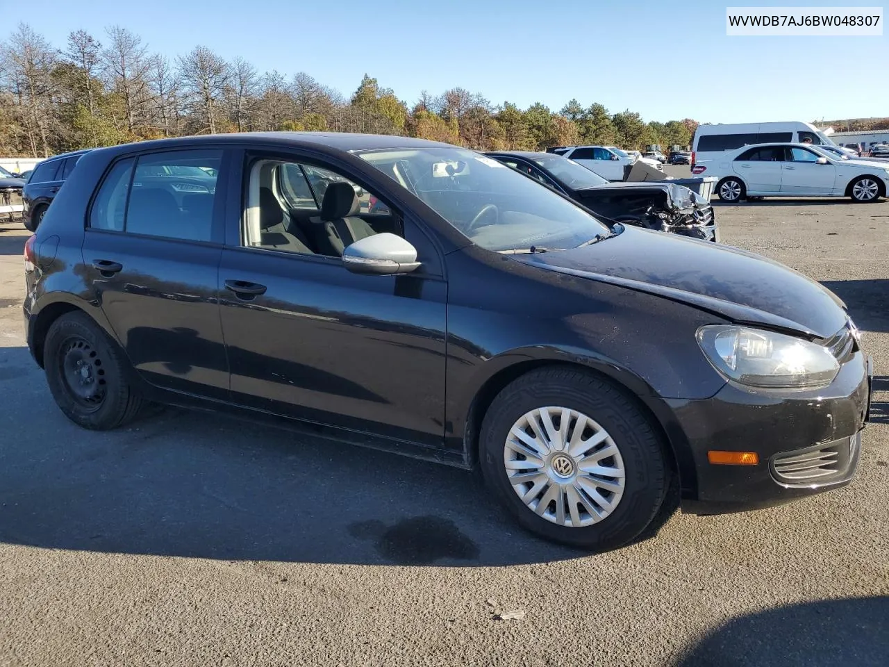 2011 Volkswagen Golf VIN: WVWDB7AJ6BW048307 Lot: 75958764