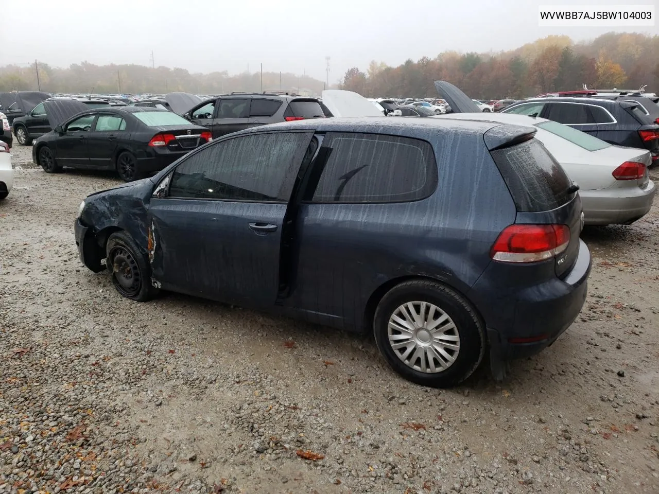 2011 Volkswagen Golf VIN: WVWBB7AJ5BW104003 Lot: 78470384