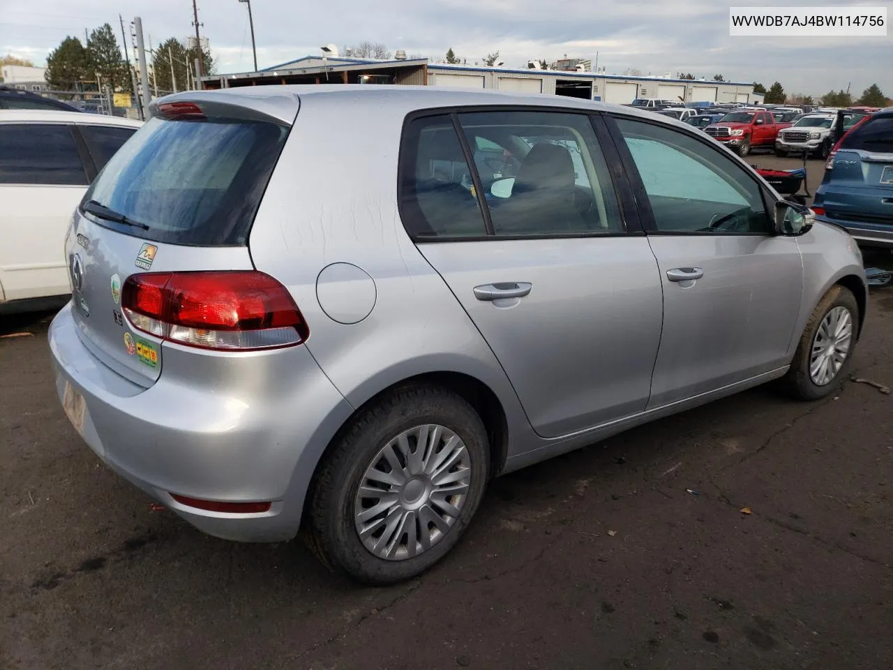 2011 Volkswagen Golf VIN: WVWDB7AJ4BW114756 Lot: 80064204