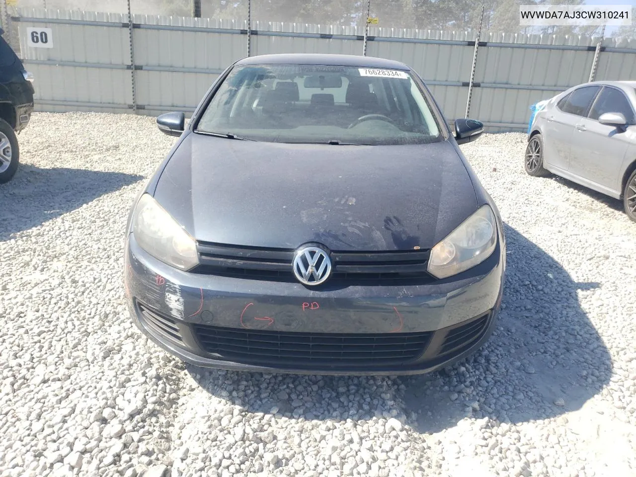 2012 Volkswagen Golf VIN: WVWDA7AJ3CW310241 Lot: 76628334