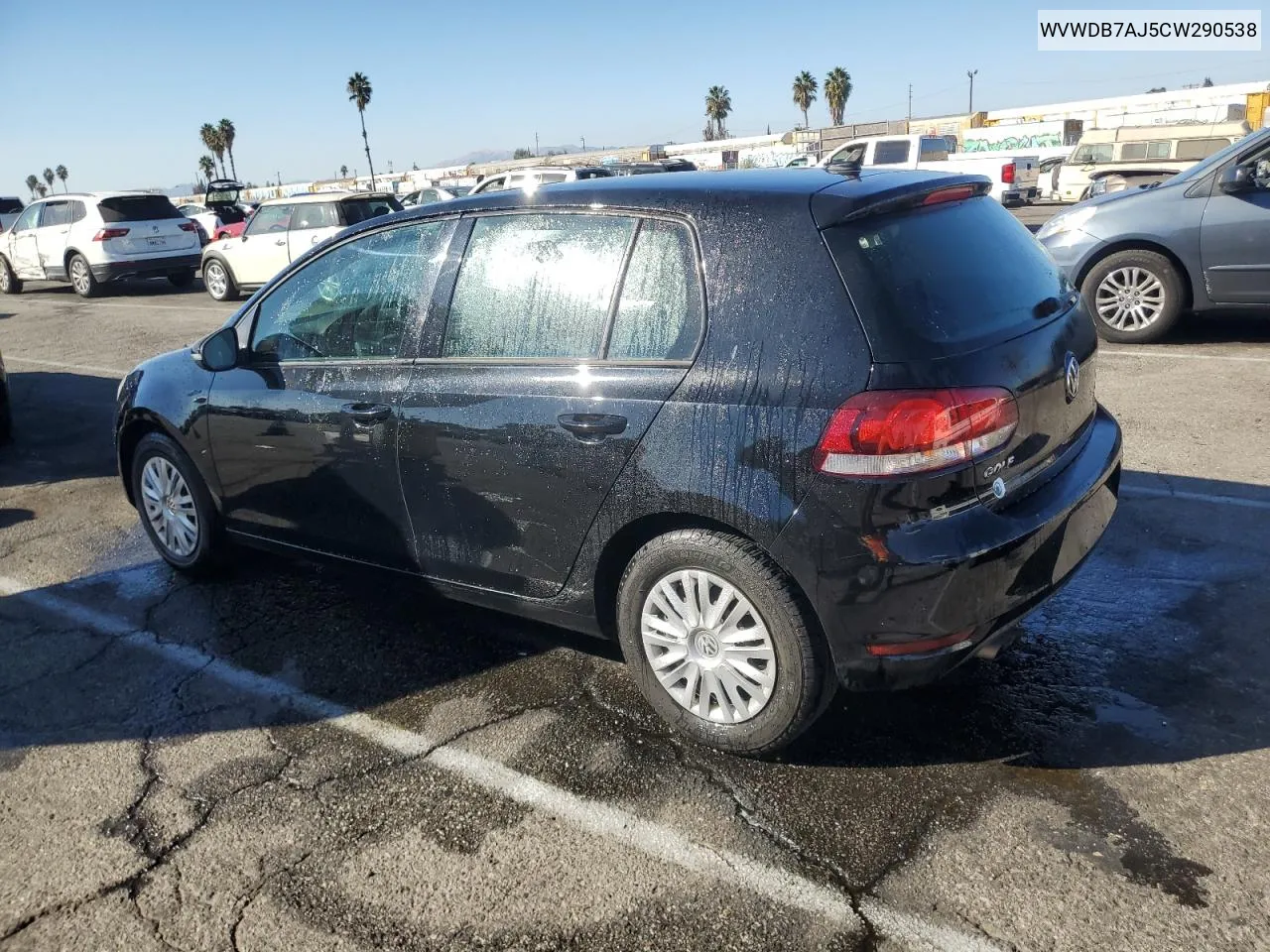 2012 Volkswagen Golf VIN: WVWDB7AJ5CW290538 Lot: 77568844