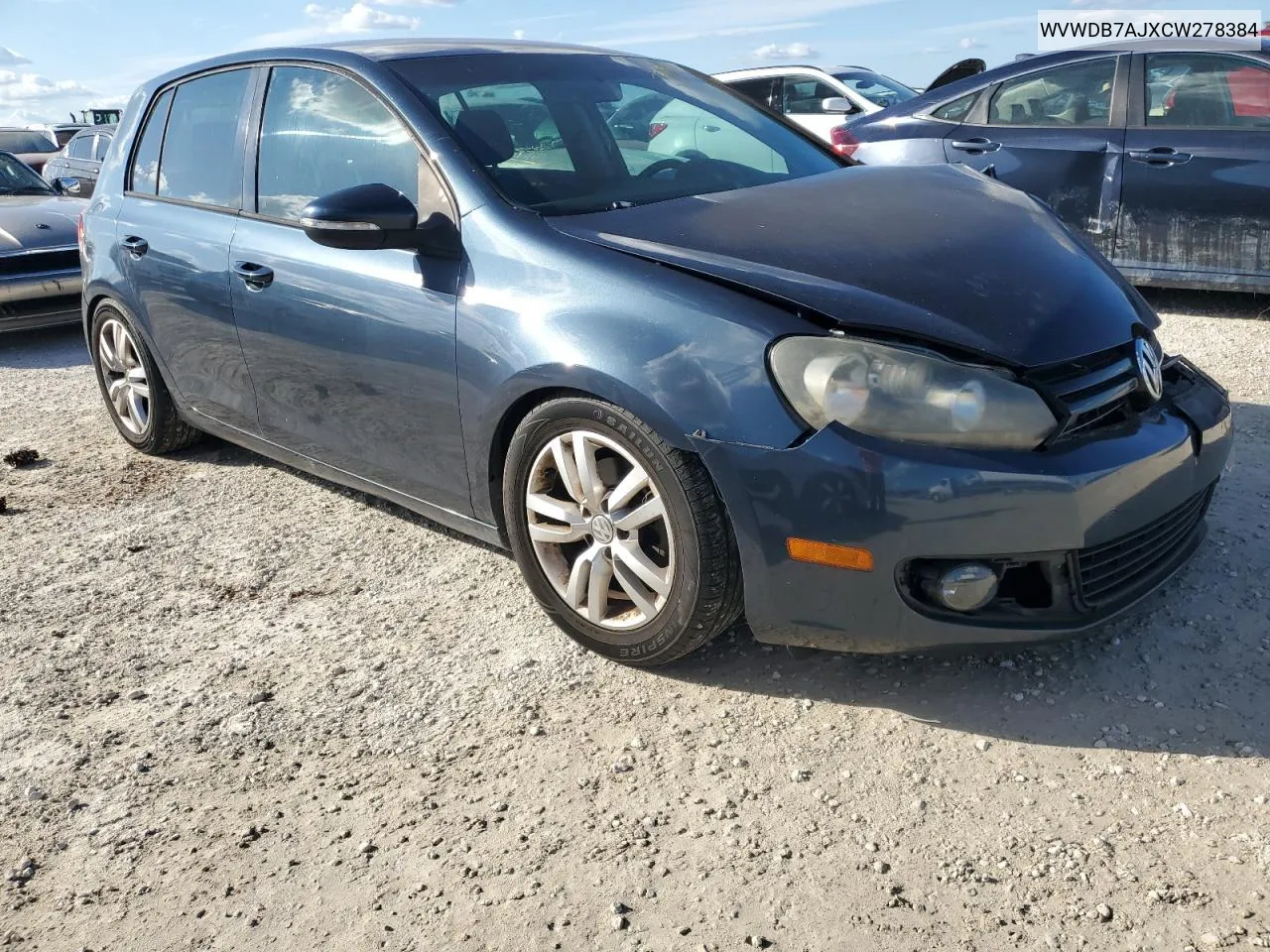 2012 Volkswagen Golf VIN: WVWDB7AJXCW278384 Lot: 78149174