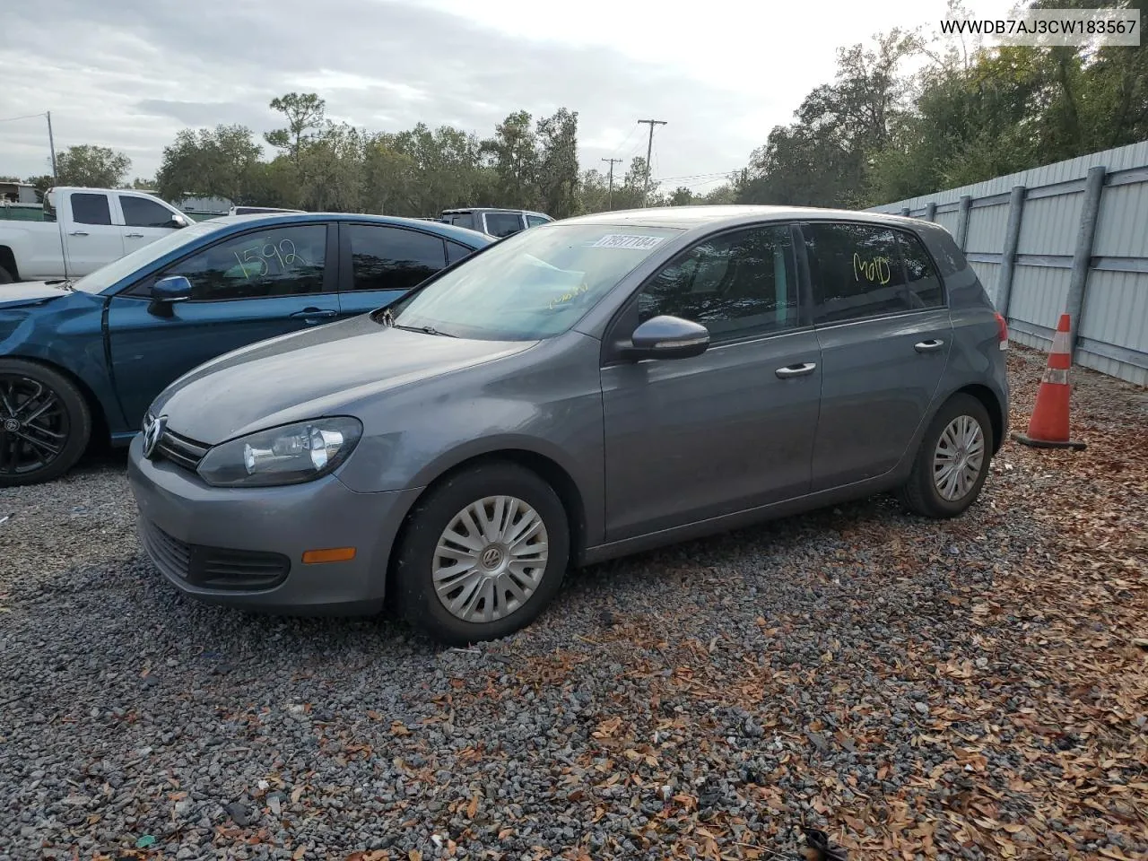 WVWDB7AJ3CW183567 2012 Volkswagen Golf