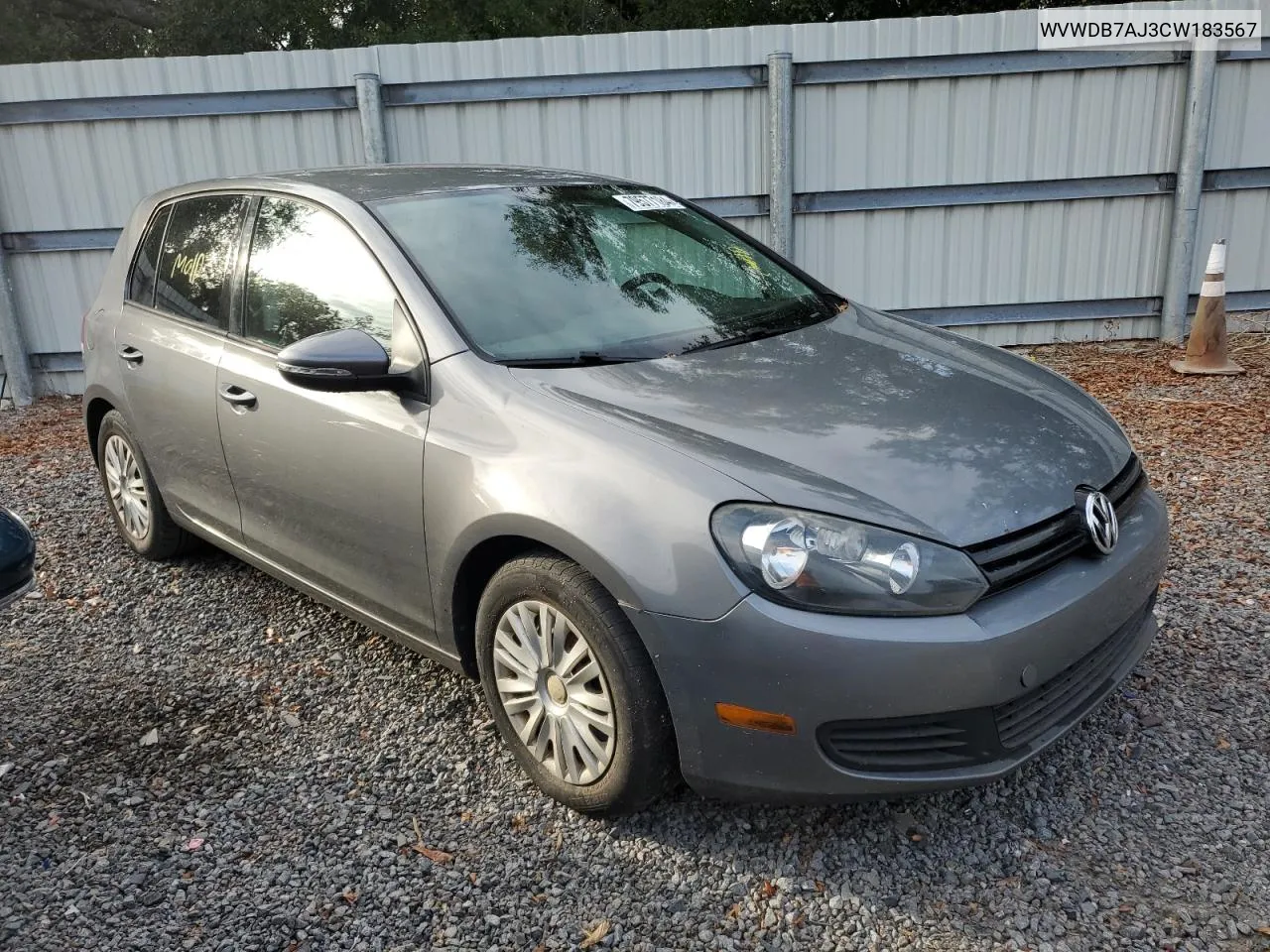 WVWDB7AJ3CW183567 2012 Volkswagen Golf