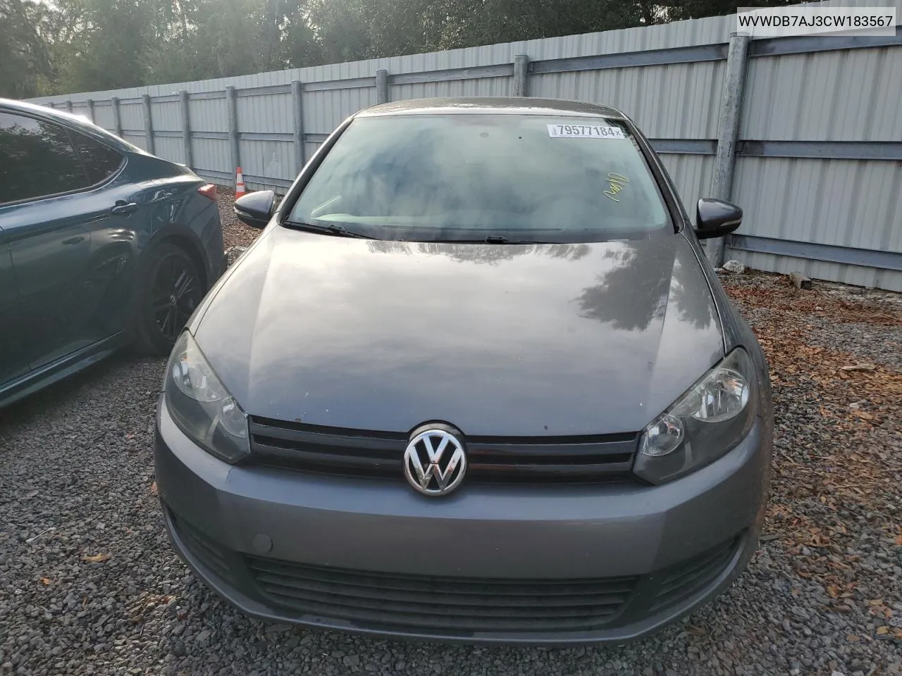 WVWDB7AJ3CW183567 2012 Volkswagen Golf