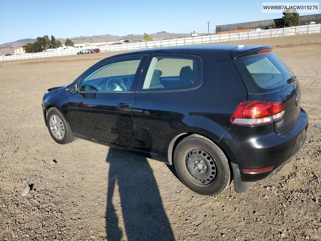 2012 Volkswagen Golf VIN: WVWBB7AJ6CW315275 Lot: 79931474