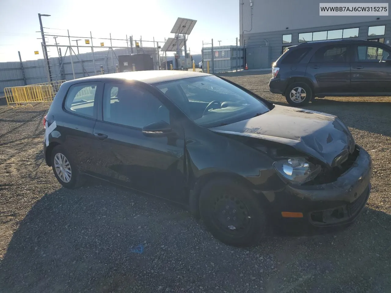 2012 Volkswagen Golf VIN: WVWBB7AJ6CW315275 Lot: 79931474