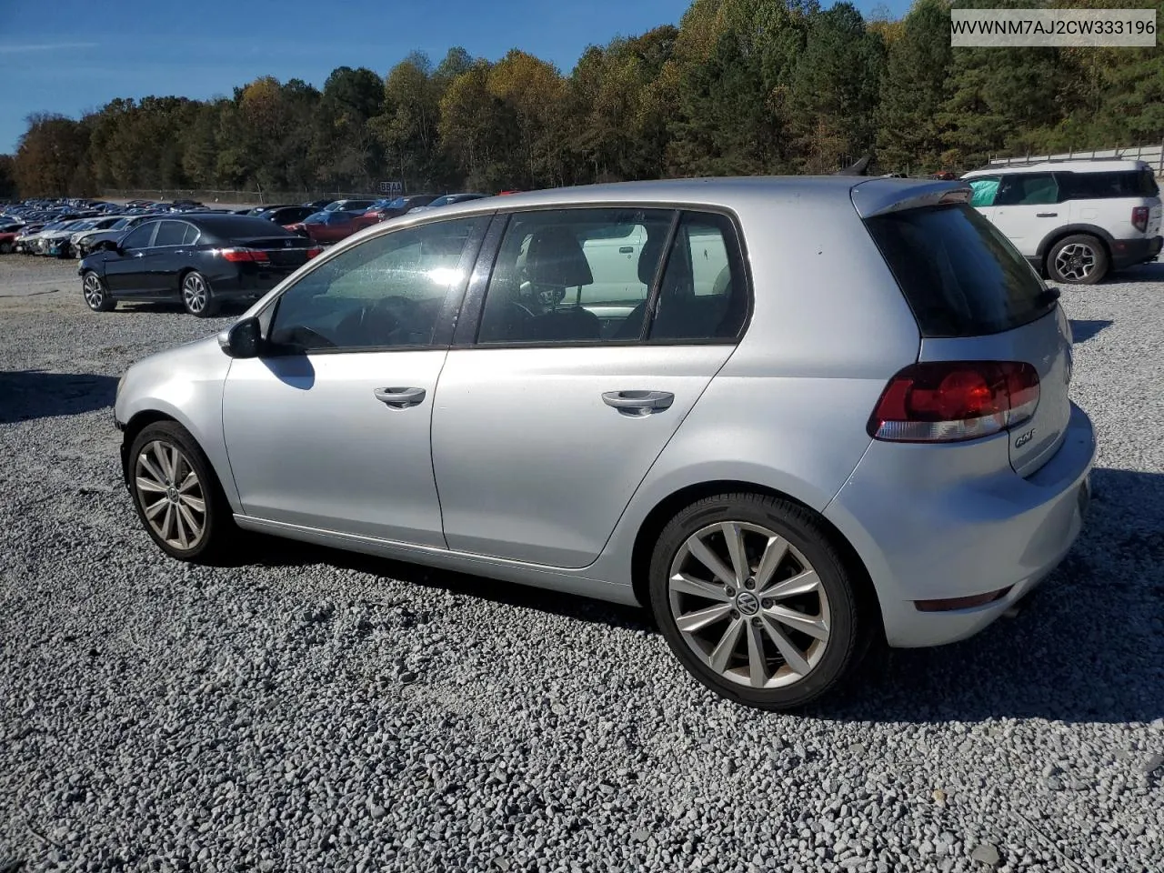 2012 Volkswagen Golf VIN: WVWNM7AJ2CW333196 Lot: 80212814