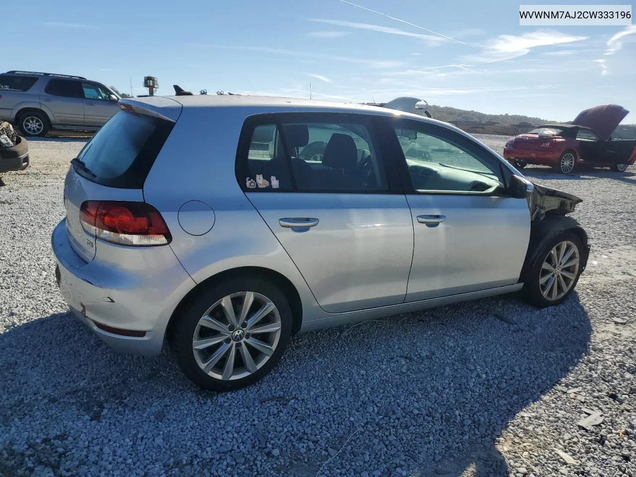 2012 Volkswagen Golf VIN: WVWNM7AJ2CW333196 Lot: 80212814