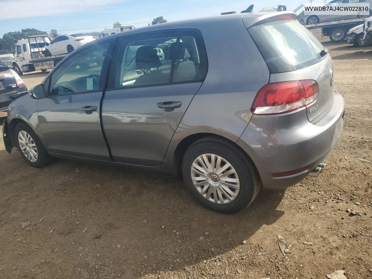 2012 Volkswagen Golf VIN: WVWDB7AJ4CW022810 Lot: 80911224