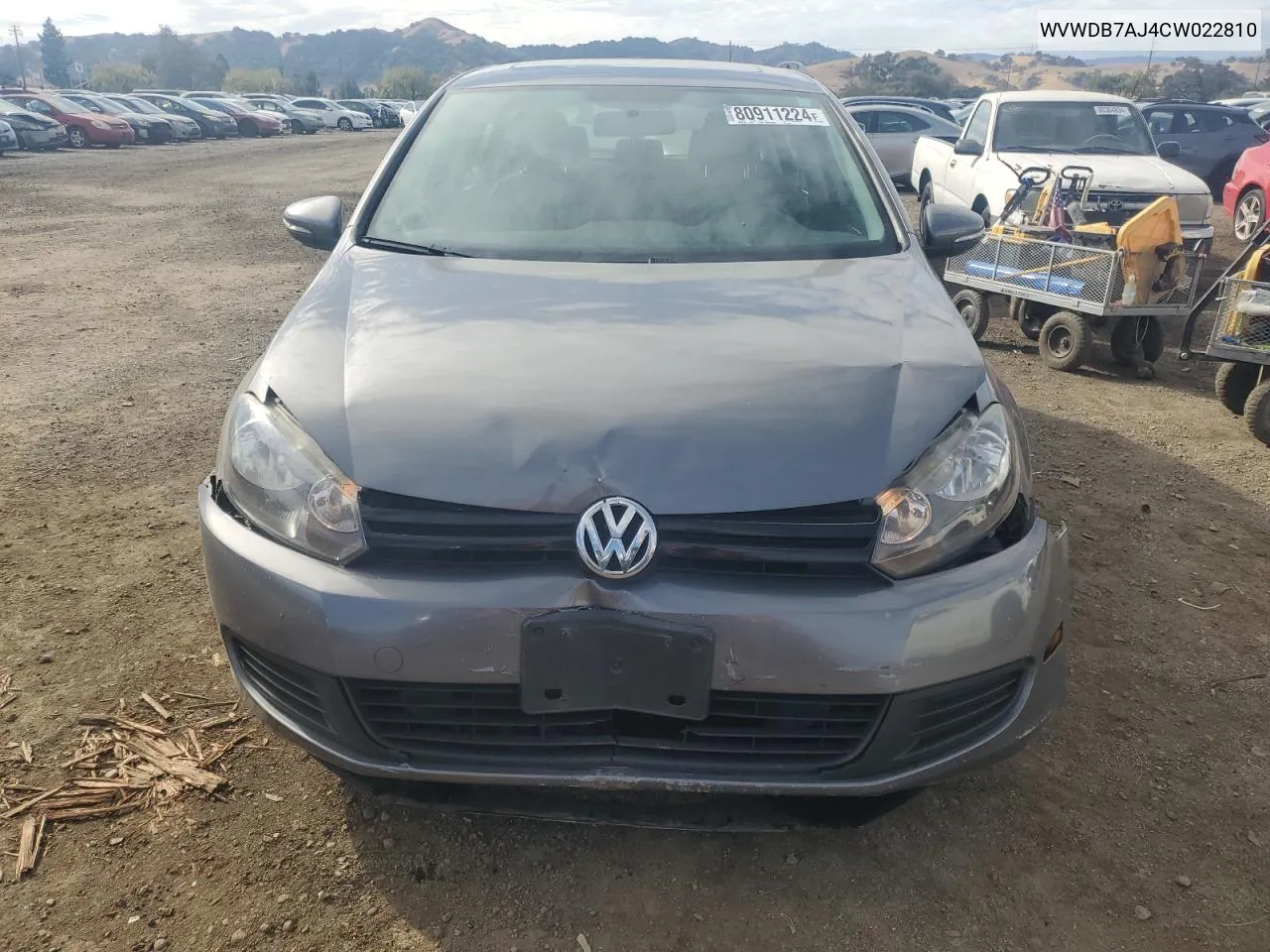 2012 Volkswagen Golf VIN: WVWDB7AJ4CW022810 Lot: 80911224