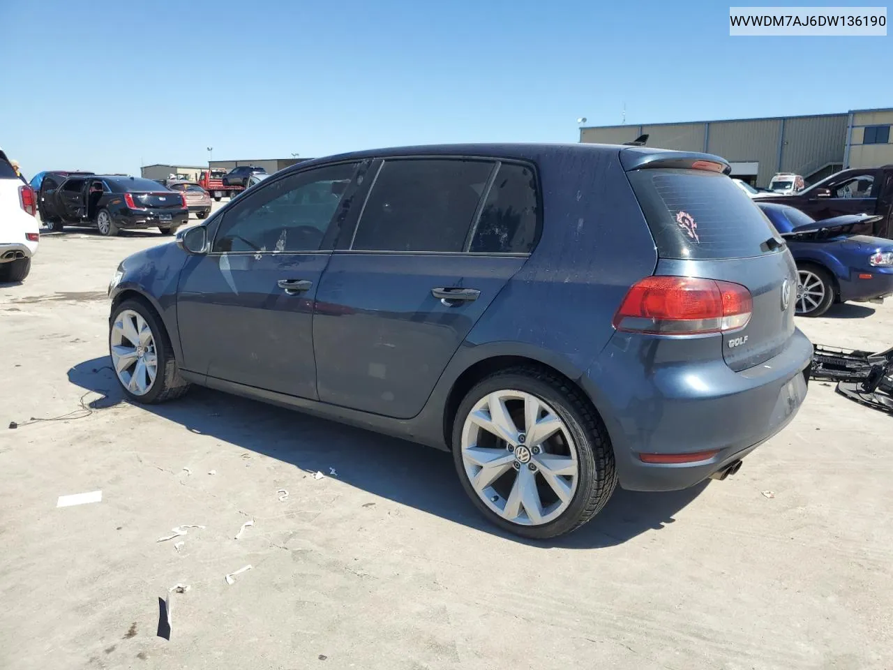 2013 Volkswagen Golf VIN: WVWDM7AJ6DW136190 Lot: 72570374