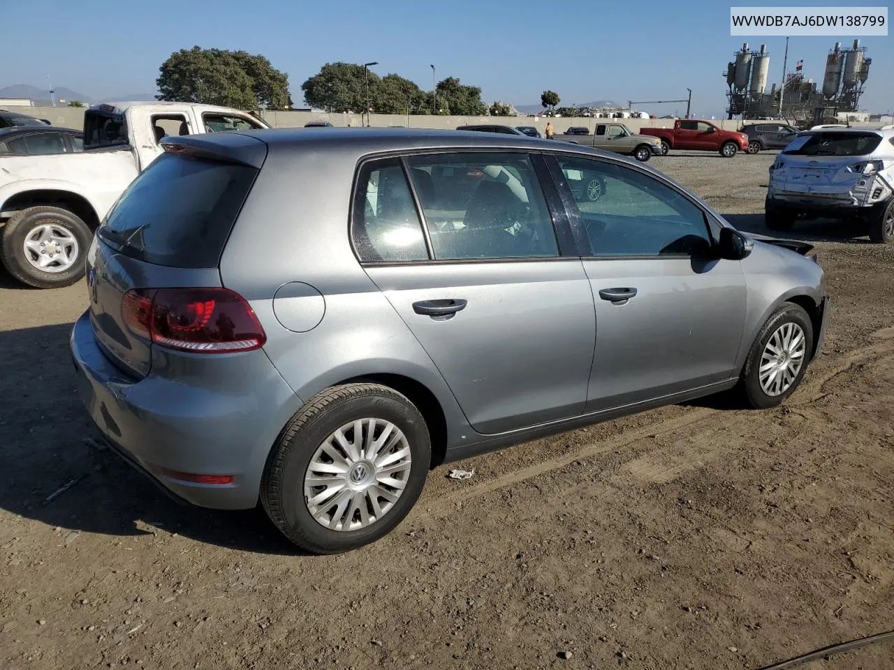 2013 Volkswagen Golf VIN: WVWDB7AJ6DW138799 Lot: 73238364