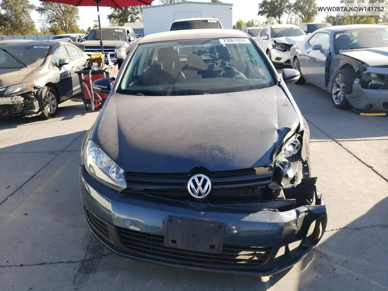 2013 Volkswagen Golf VIN: WVWDB7AJ6DW141752 Lot: 75061034