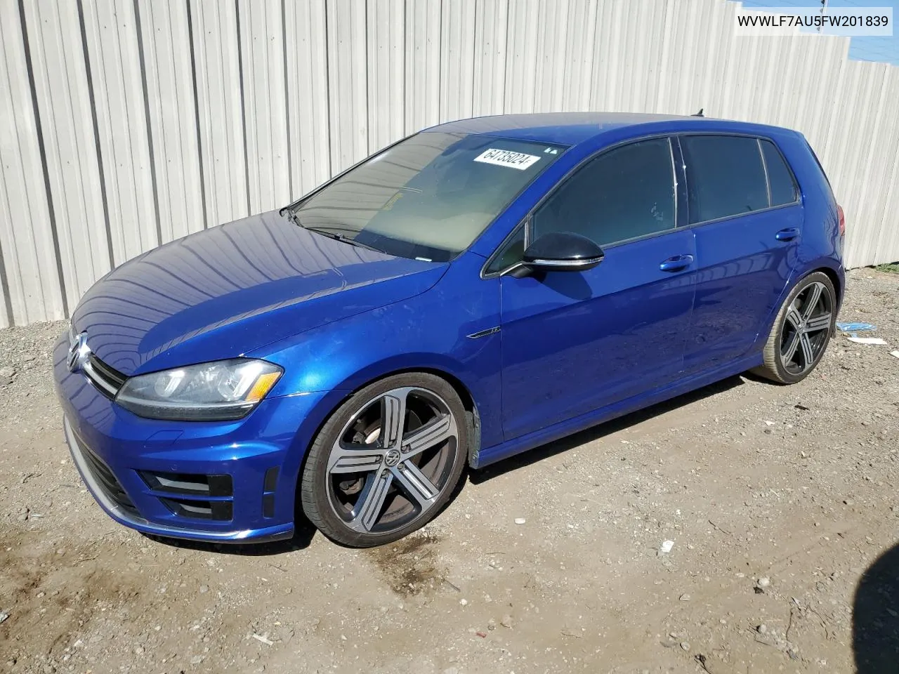 2015 Volkswagen Golf R VIN: WVWLF7AU5FW201839 Lot: 64735024