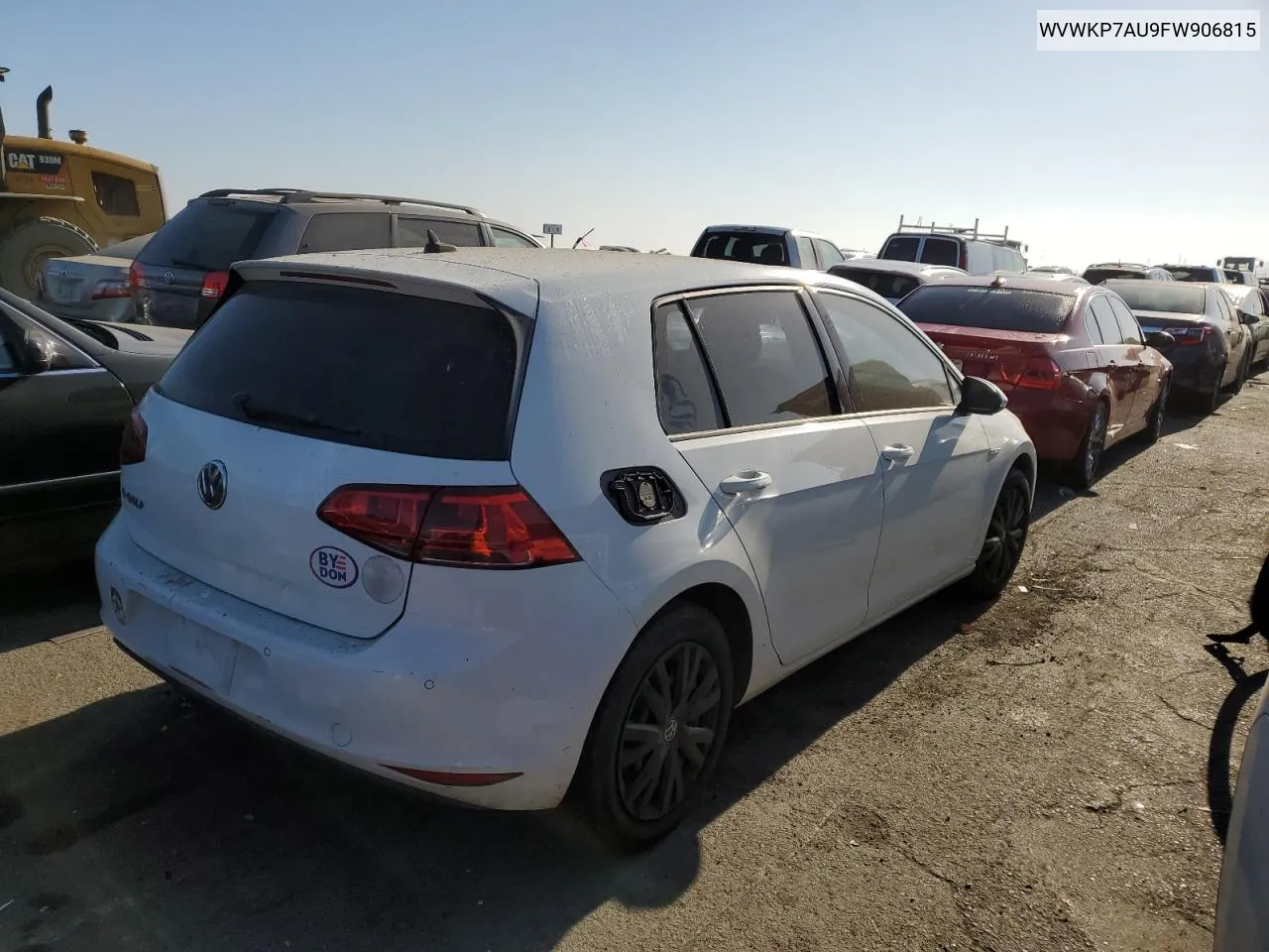 WVWKP7AU9FW906815 2015 Volkswagen E-Golf Limited