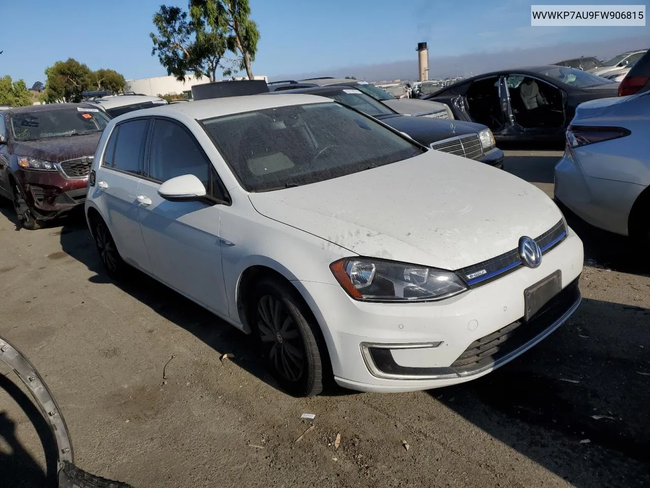 2015 Volkswagen E-Golf Limited VIN: WVWKP7AU9FW906815 Lot: 65850494