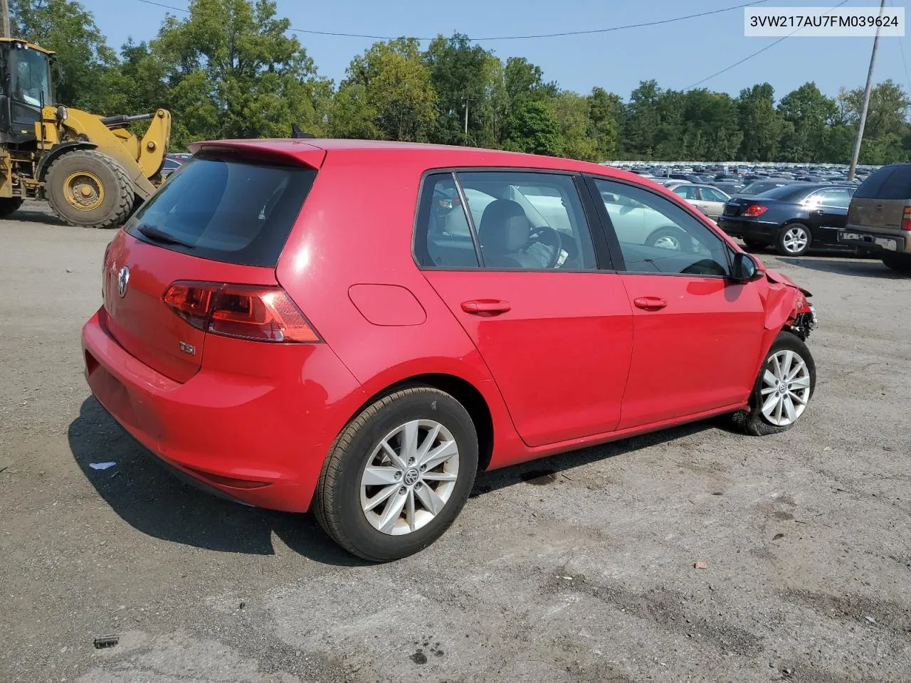 3VW217AU7FM039624 2015 Volkswagen Golf