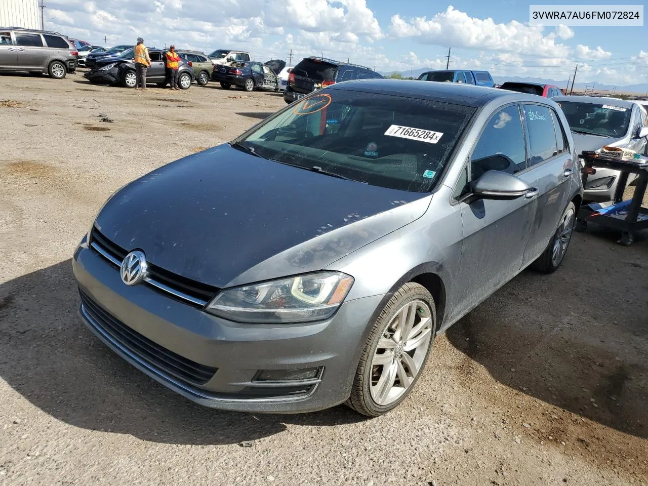 2015 Volkswagen Golf Tdi VIN: 3VWRA7AU6FM072824 Lot: 71665284