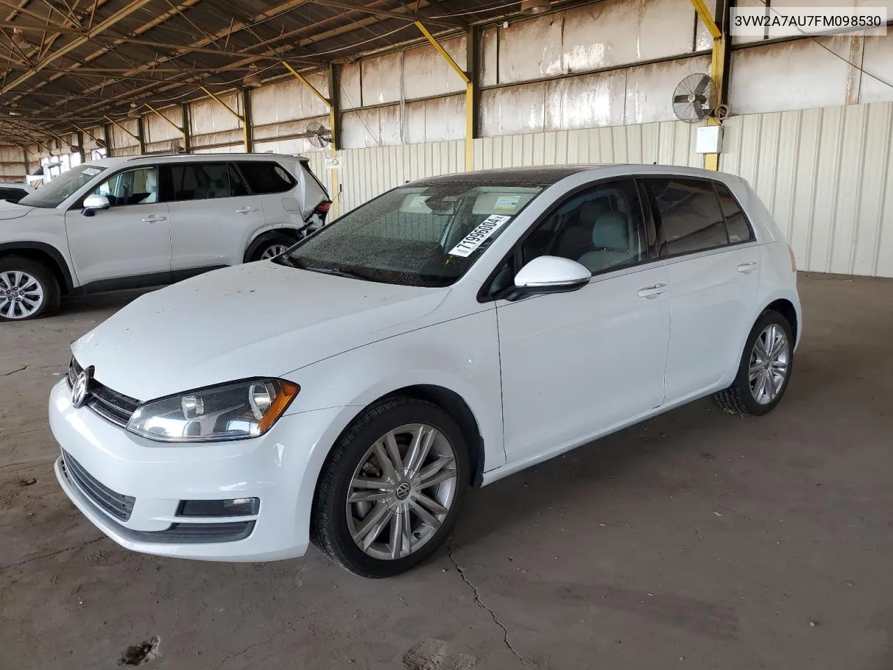 2015 Volkswagen Golf Tdi VIN: 3VW2A7AU7FM098530 Lot: 71996004