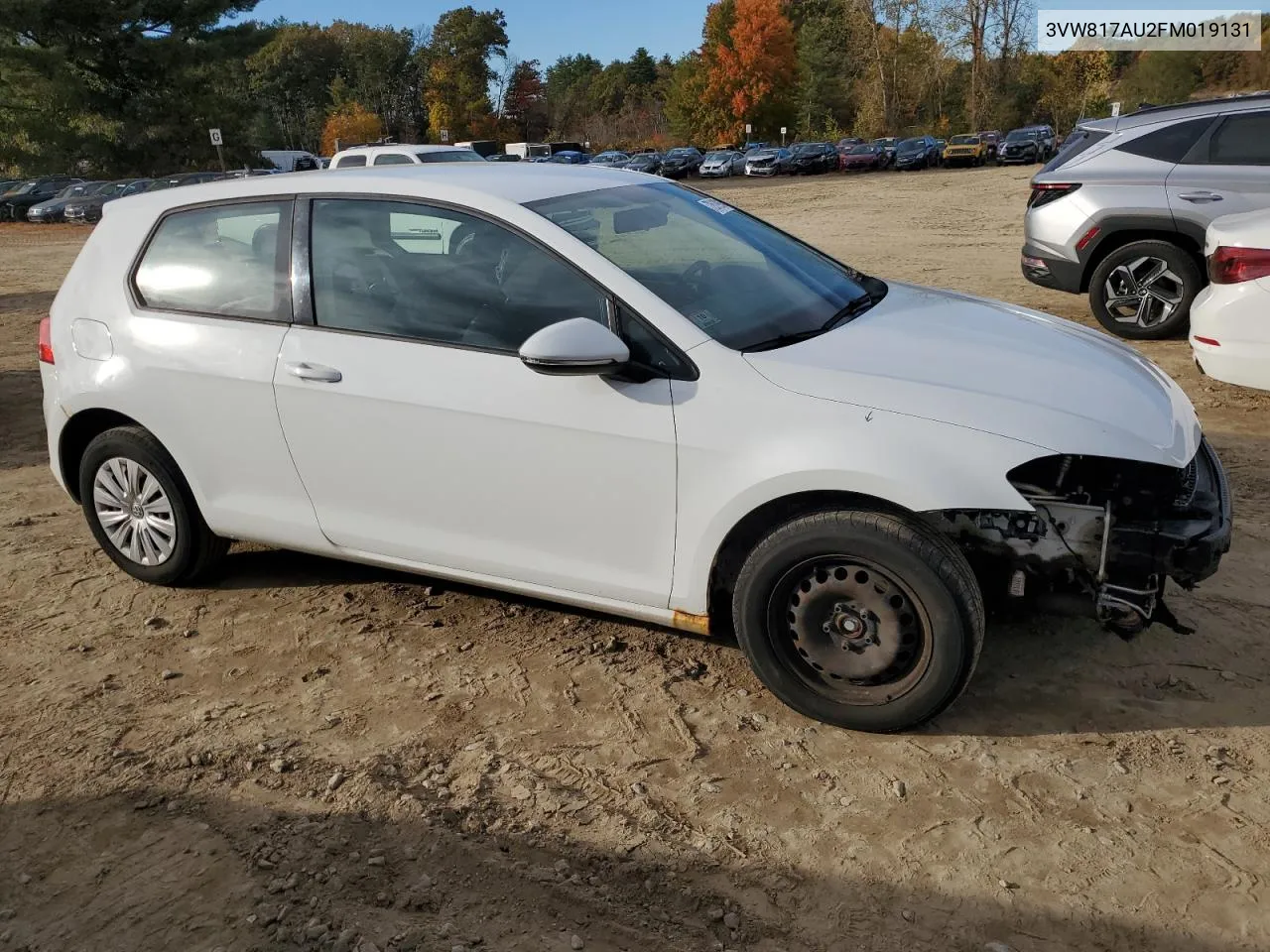 2015 Volkswagen Golf VIN: 3VW817AU2FM019131 Lot: 72619914