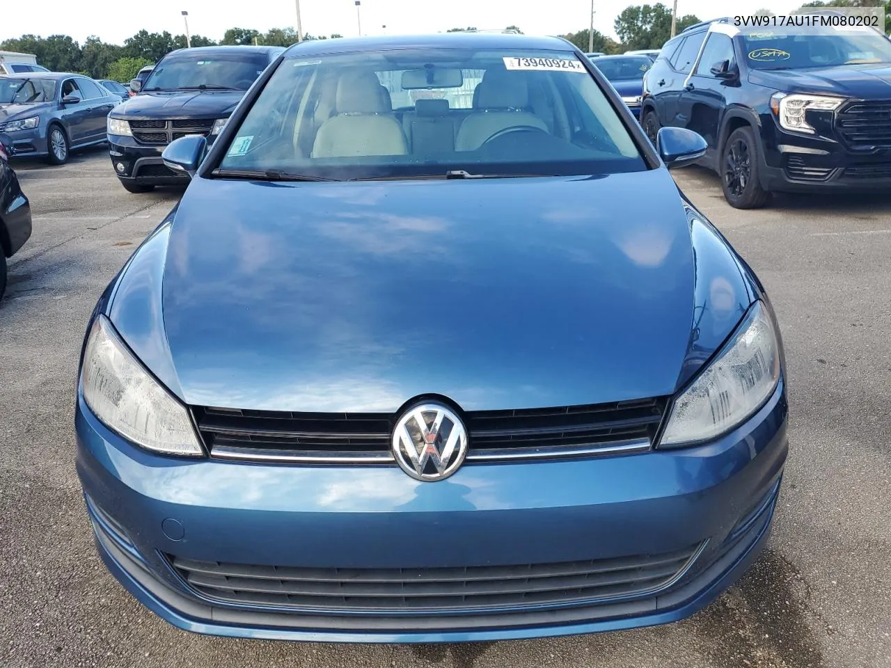 2015 Volkswagen Golf VIN: 3VW917AU1FM080202 Lot: 73940924