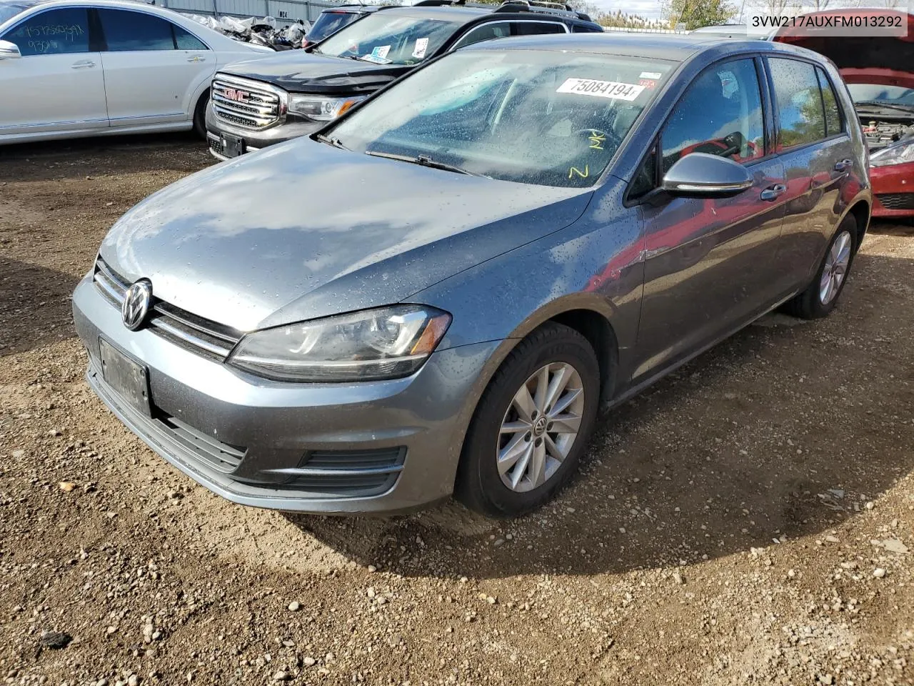 2015 Volkswagen Golf VIN: 3VW217AUXFM013292 Lot: 75084194