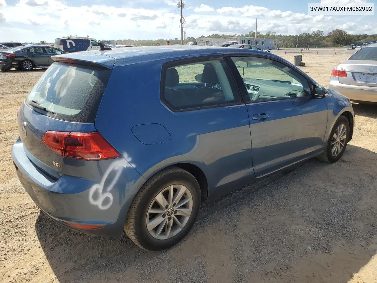 2015 Volkswagen Golf VIN: 3VW917AUXFM062992 Lot: 75704884