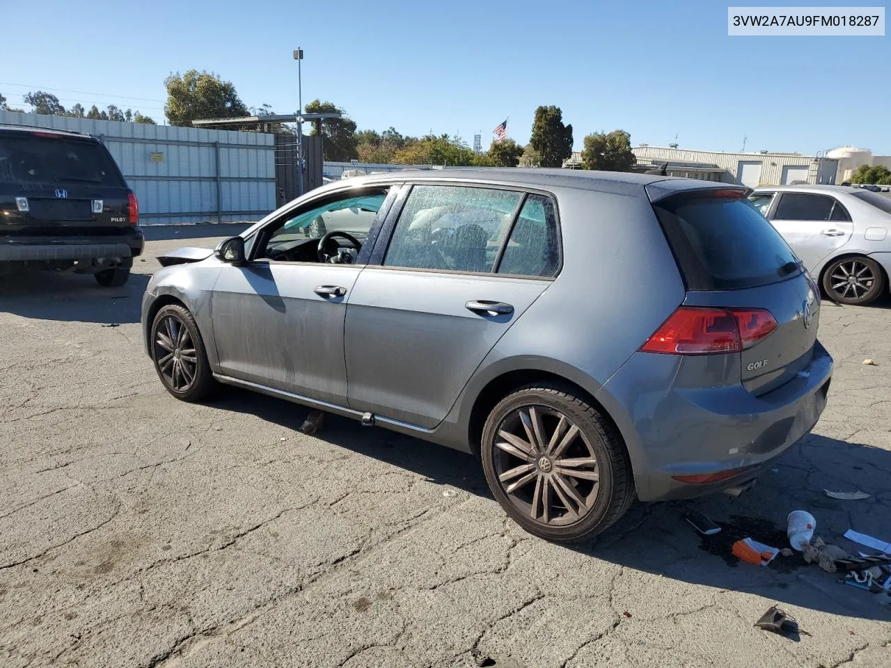 2015 Volkswagen Golf Tdi VIN: 3VW2A7AU9FM018287 Lot: 77820944