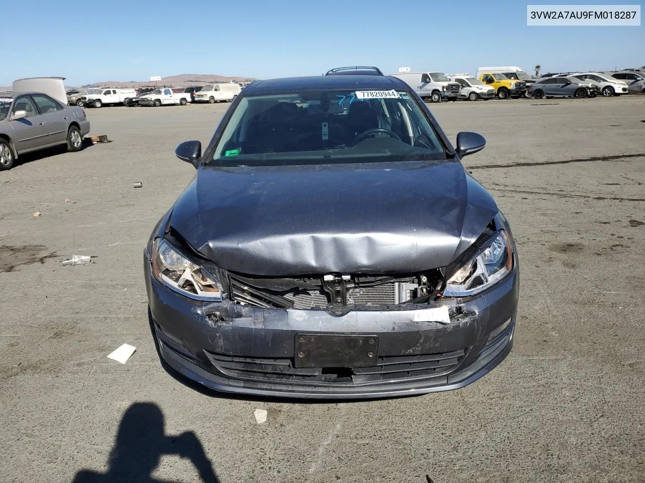 2015 Volkswagen Golf Tdi VIN: 3VW2A7AU9FM018287 Lot: 77820944