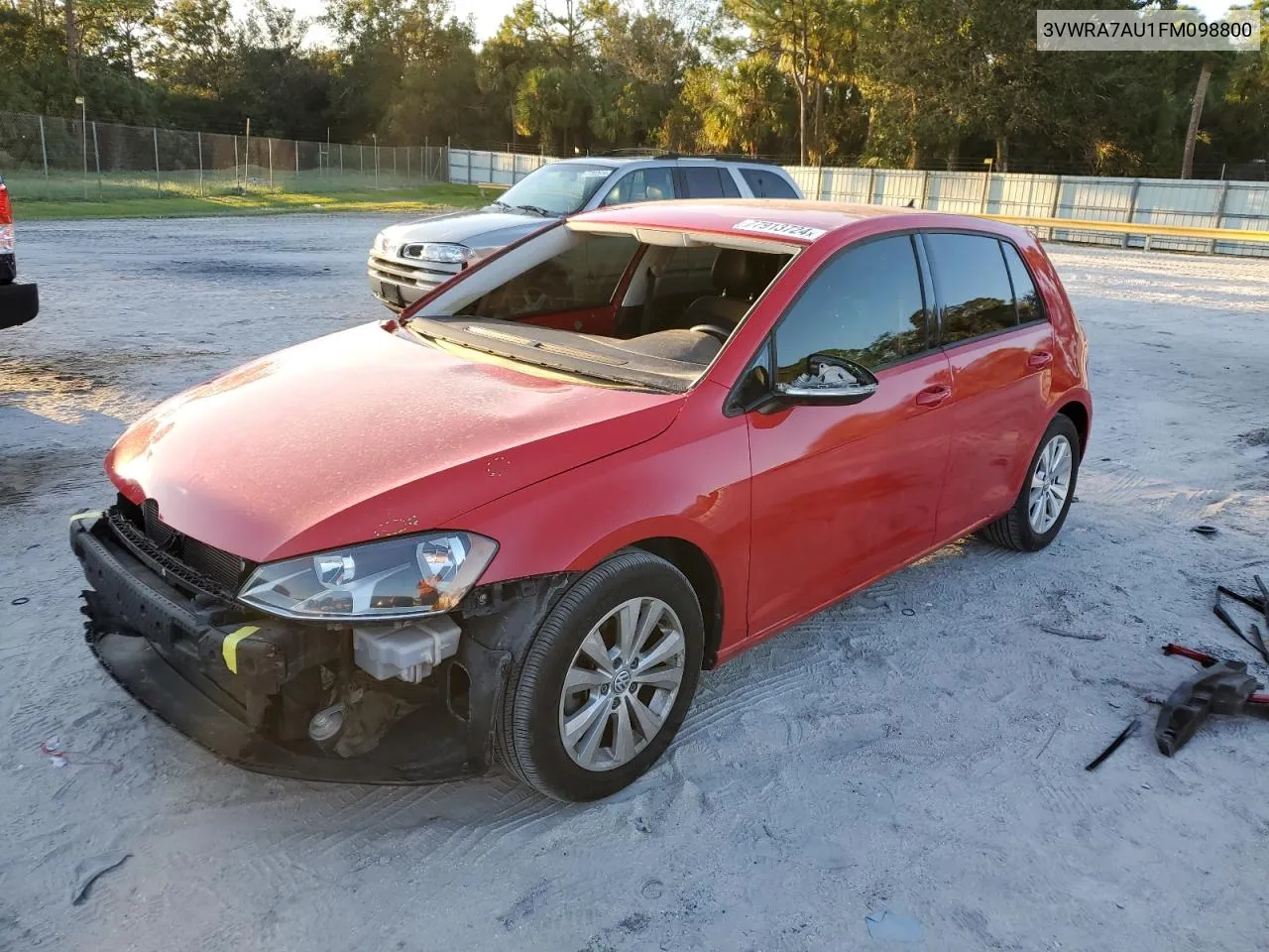 2015 Volkswagen Golf Tdi VIN: 3VWRA7AU1FM098800 Lot: 77913724