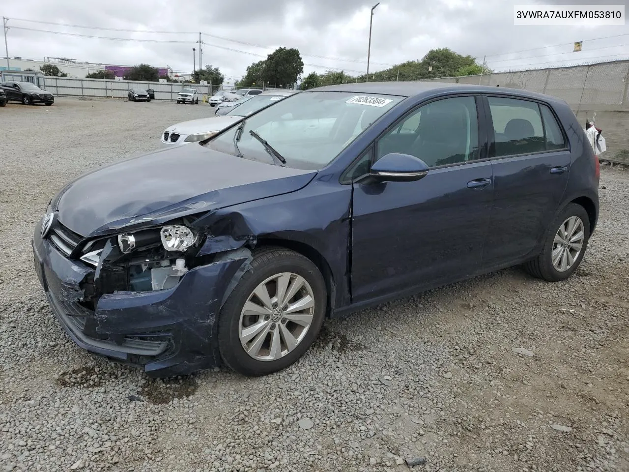 2015 Volkswagen Golf Tdi VIN: 3VWRA7AUXFM053810 Lot: 78263304