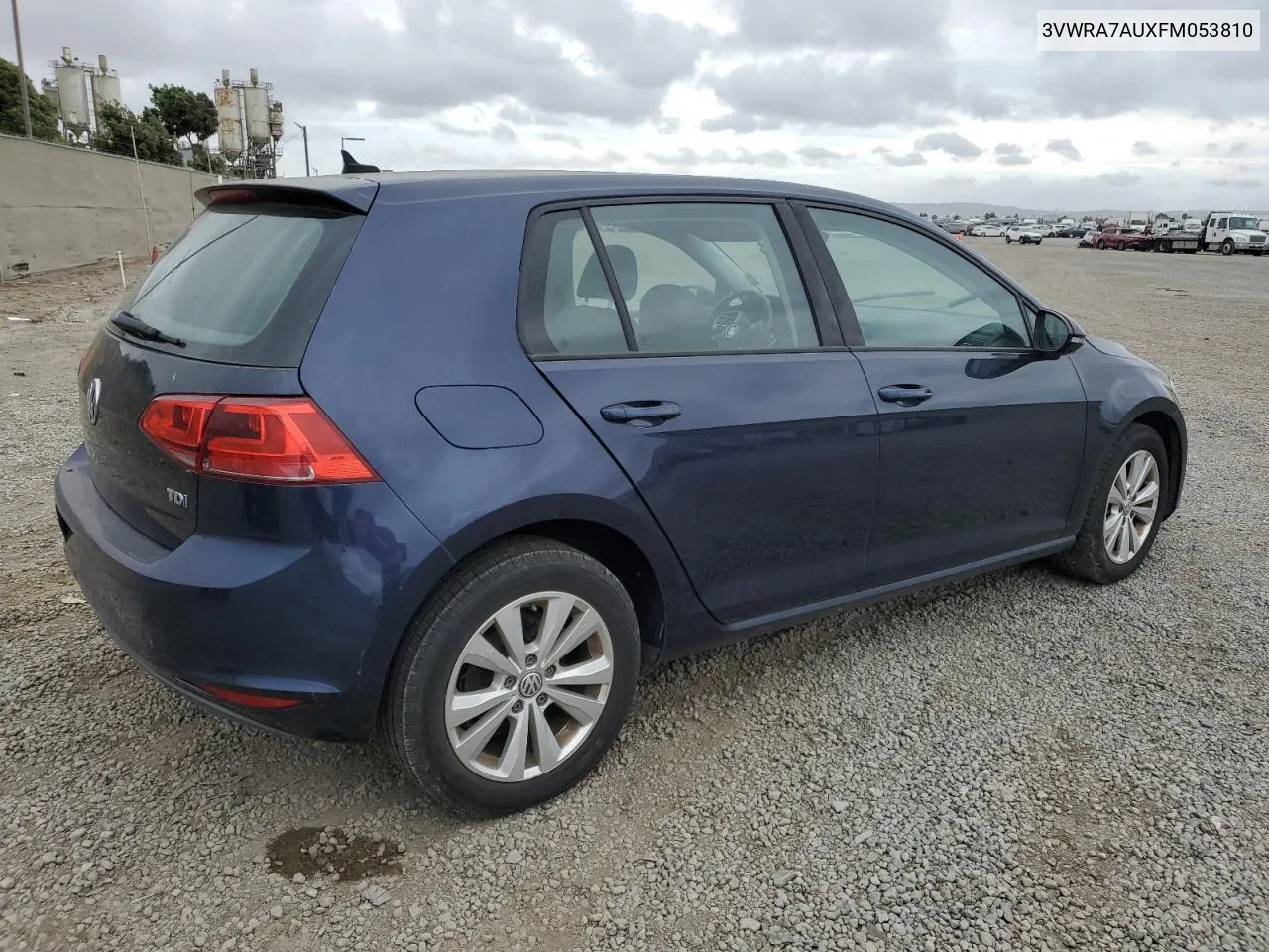 2015 Volkswagen Golf Tdi VIN: 3VWRA7AUXFM053810 Lot: 78263304