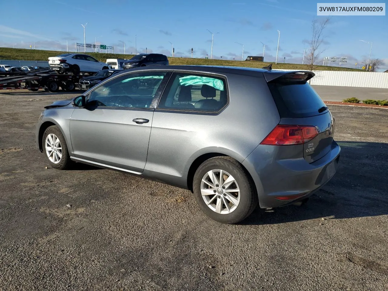 2015 Volkswagen Golf VIN: 3VW817AUXFM080209 Lot: 78526284