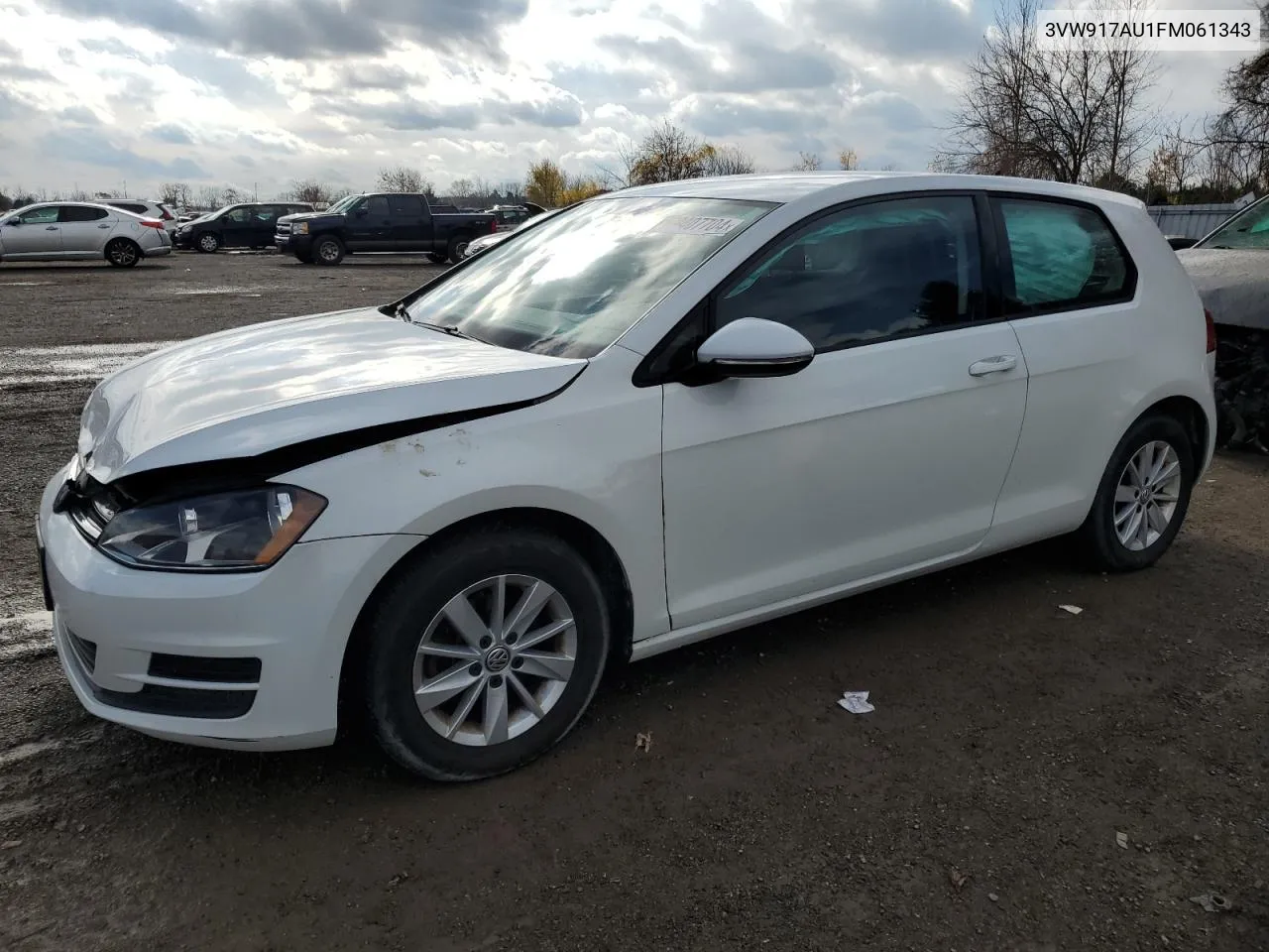 2015 Volkswagen Golf VIN: 3VW917AU1FM061343 Lot: 79407704