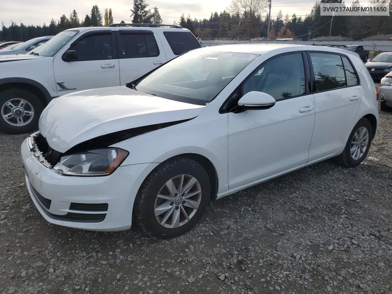 2015 Volkswagen Golf VIN: 3VW217AU0FM011650 Lot: 79914034