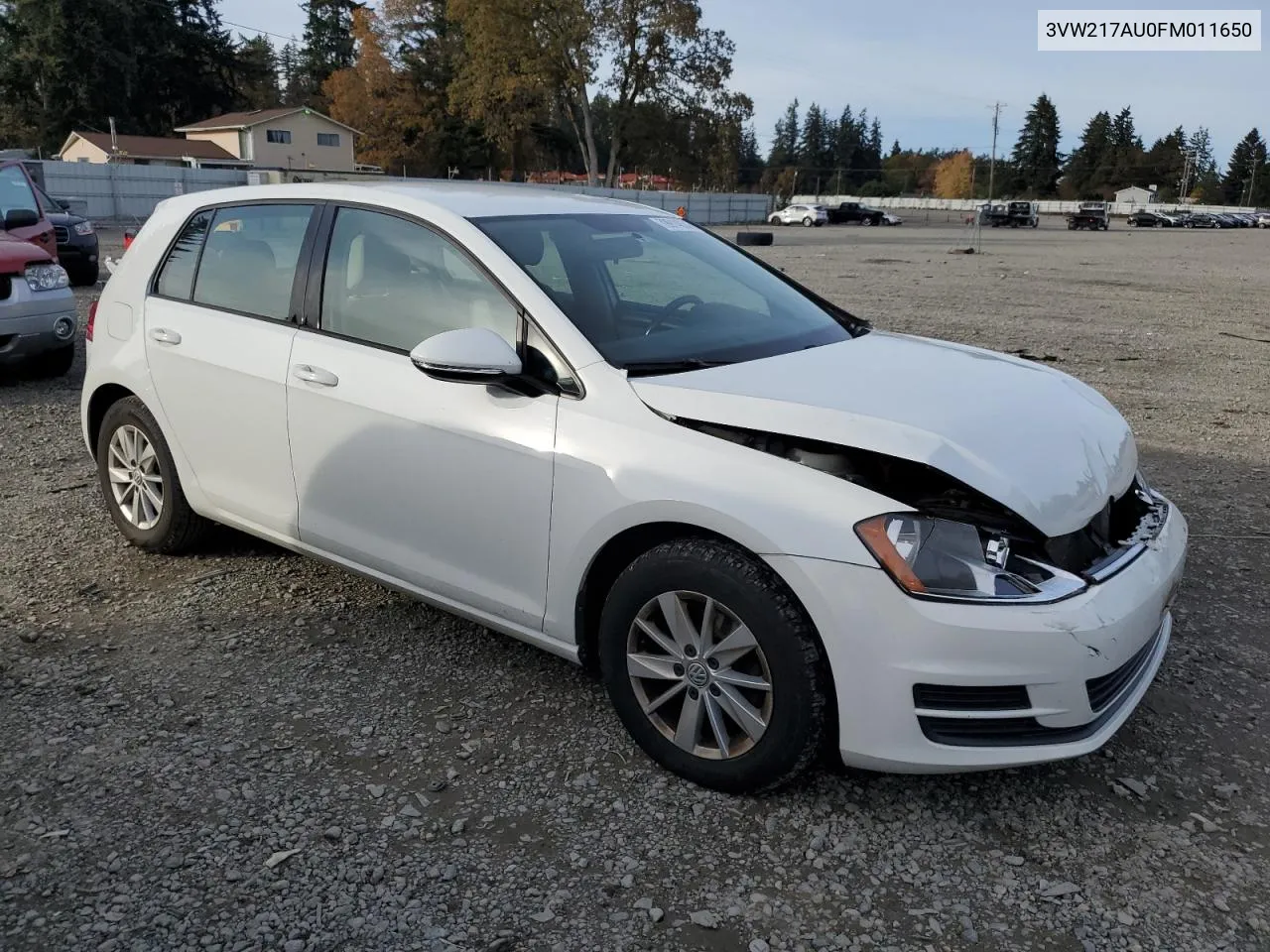 2015 Volkswagen Golf VIN: 3VW217AU0FM011650 Lot: 79914034