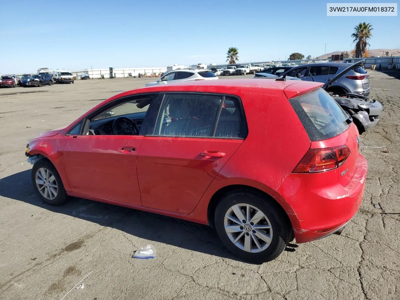 2015 Volkswagen Golf VIN: 3VW217AU0FM018372 Lot: 80491564