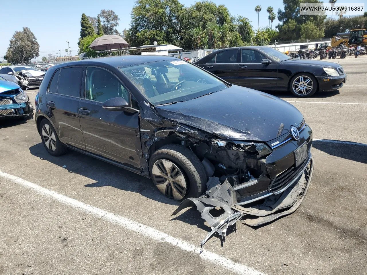 2016 Volkswagen E-Golf Se VIN: WVWKP7AU5GW916887 Lot: 59017344