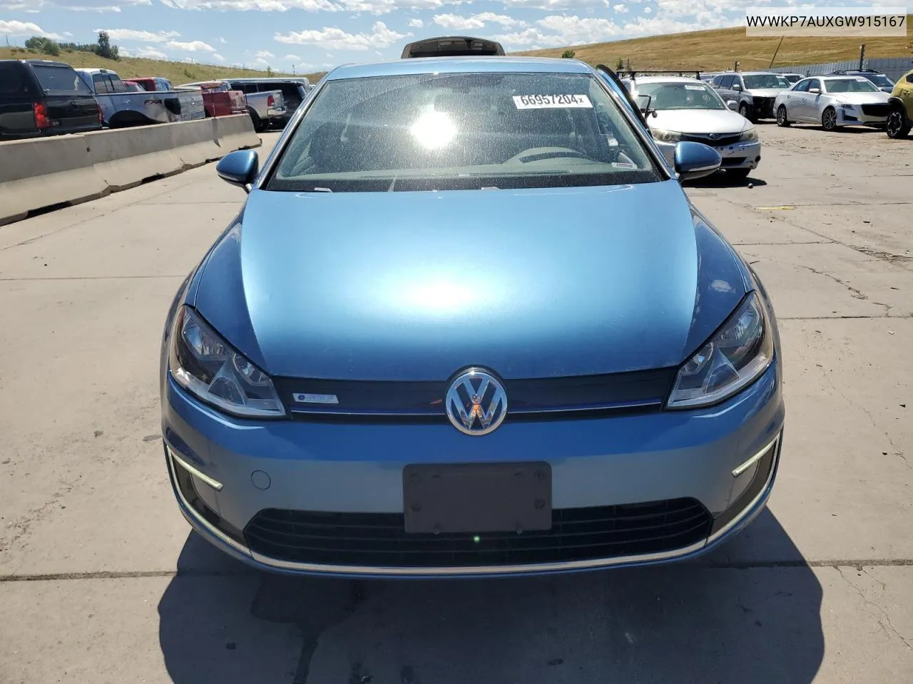 2016 Volkswagen E-Golf Se VIN: WVWKP7AUXGW915167 Lot: 66957204