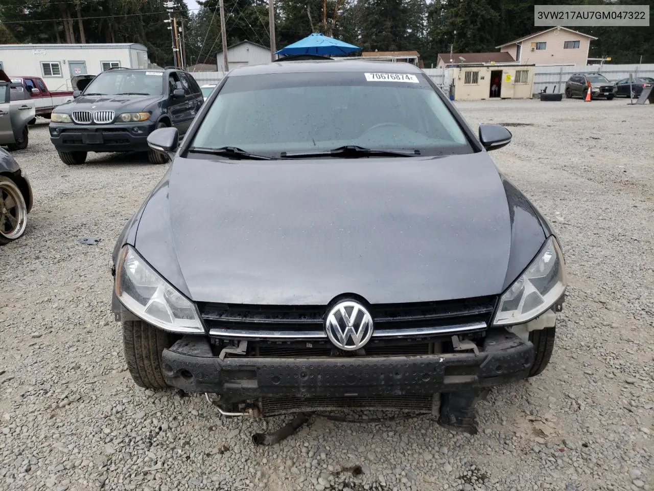 2016 Volkswagen Golf S/Se VIN: 3VW217AU7GM047322 Lot: 70676874