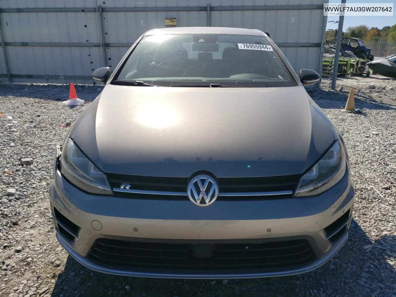 2016 Volkswagen Golf R VIN: WVWLF7AU3GW207642 Lot: 76955944