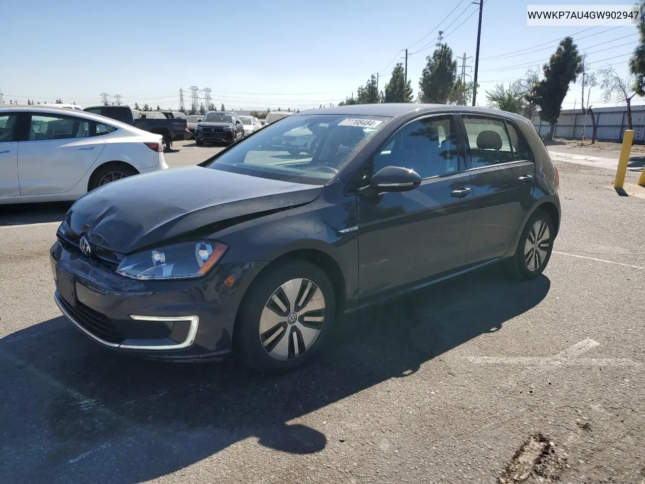 2016 Volkswagen E-Golf Se VIN: WVWKP7AU4GW902947 Lot: 77708484