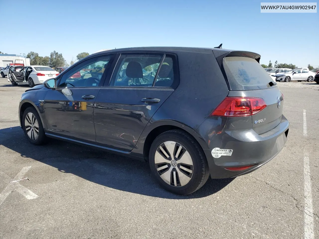 2016 Volkswagen E-Golf Se VIN: WVWKP7AU4GW902947 Lot: 77708484