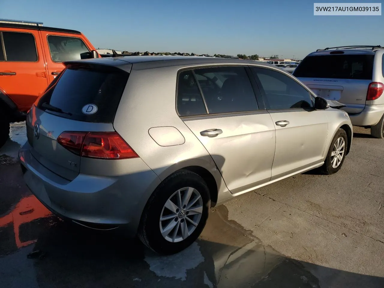 2016 Volkswagen Golf S/Se VIN: 3VW217AU1GM039135 Lot: 79080784