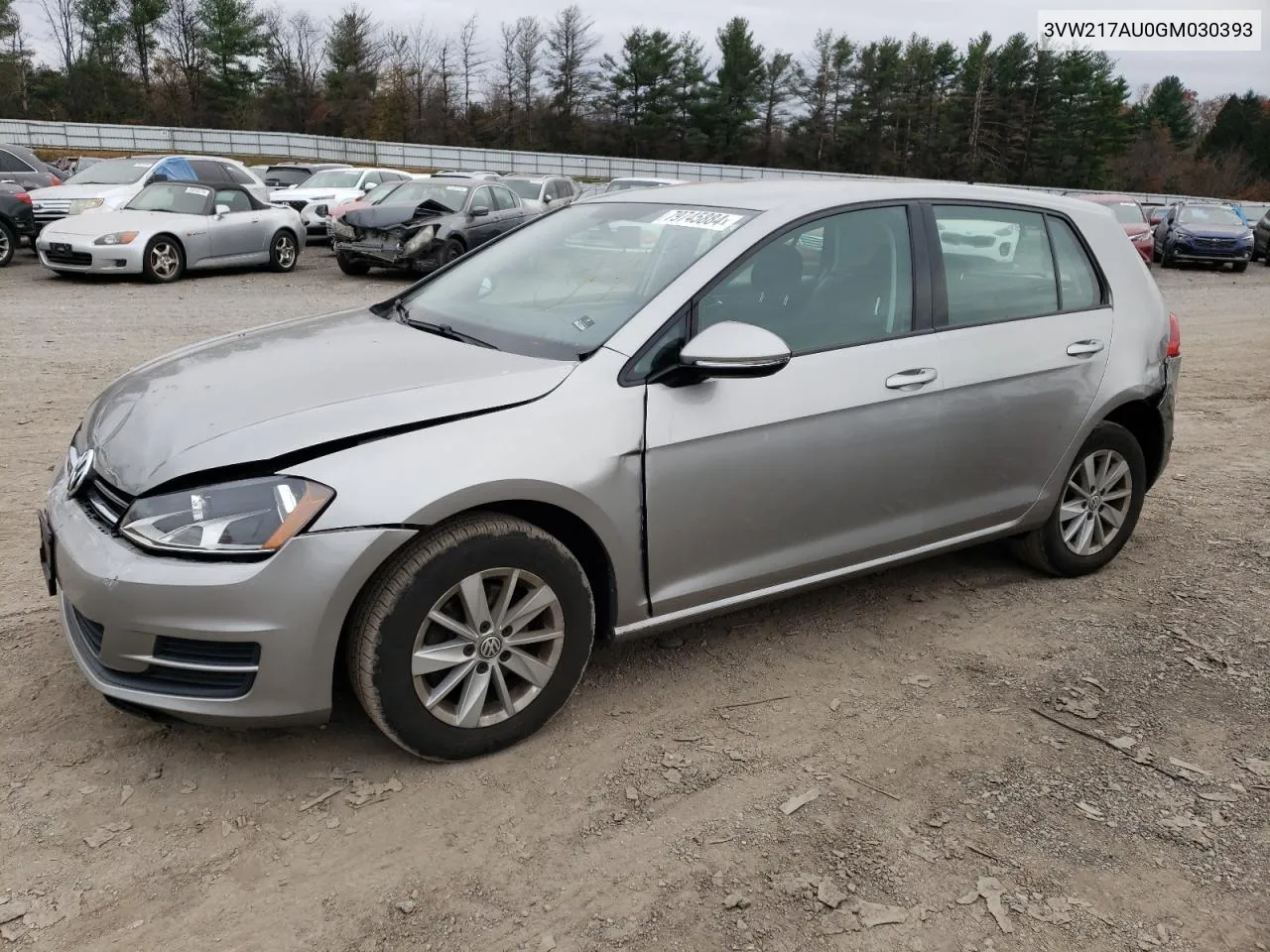 2016 Volkswagen Golf S/Se VIN: 3VW217AU0GM030393 Lot: 79745884