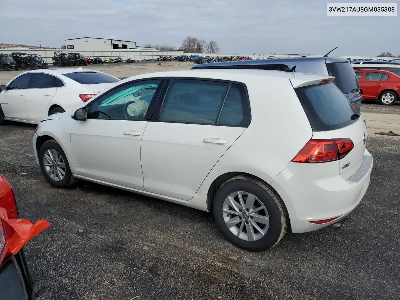 2016 Volkswagen Golf S/Se VIN: 3VW217AU8GM035308 Lot: 80832624