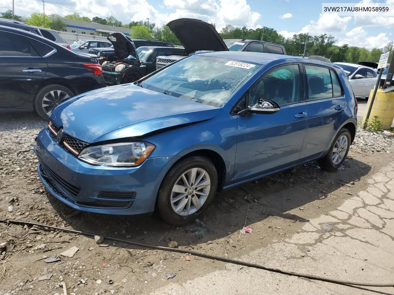 2017 Volkswagen Golf S VIN: 3VW217AU8HM058959 Lot: 52518224