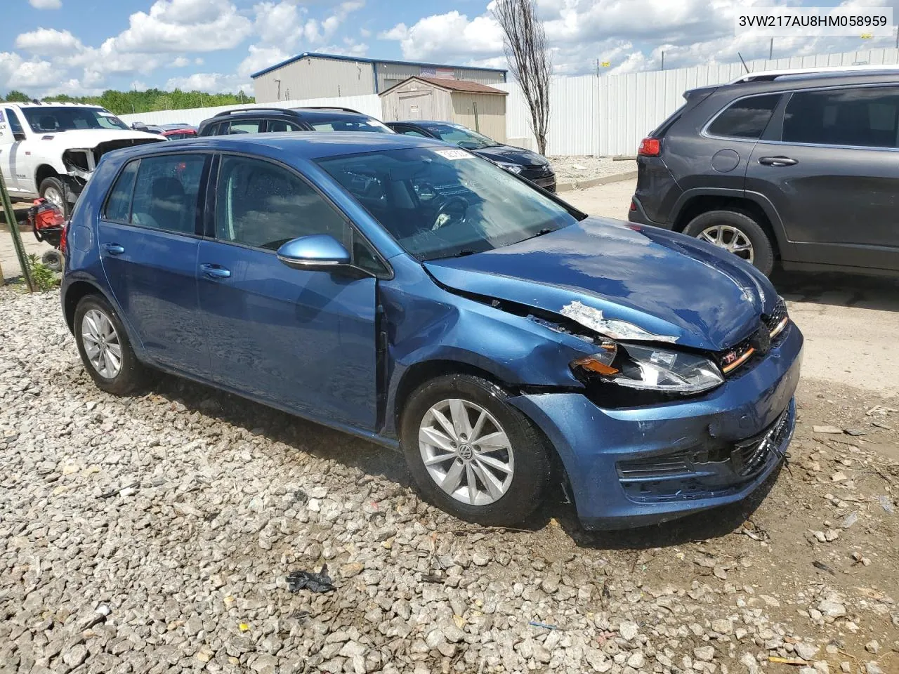 2017 Volkswagen Golf S VIN: 3VW217AU8HM058959 Lot: 52518224