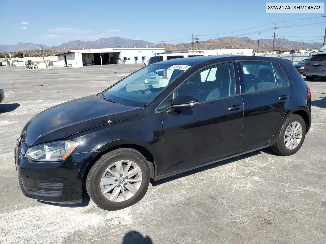 2017 Volkswagen Golf S VIN: 3VW217AU9HM045749 Lot: 70069074